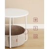 Afbeelding van VASAGLE 3-in-1 Bijzettafel met Lamp, Stalen Frame, Mat Wit, Voor Woonkamer en Nachttafel