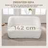 Afbeelding van HOMCOM 2-zits Sofa, 142 cm, gebogen design, crèmewit, geen montage nodig, voor woonkamer