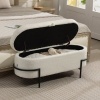Afbeelding van HOMCOM Opslag Ottoman van Polyester en Staal, 114,5L x 40B x 48H cm, Roomwit