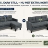 Afbeelding van HOMCOM hoekbank - polyester - schuim - donkergrijs