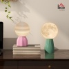 Afbeelding van HOMCOM LED Mond Tafel lamp met USB, nachttafel lamp voor woonkamer en speelkamer, wit