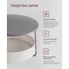 Afbeelding van VASAGLE LCT244G01 - Ronde salontafel met opbergruimte - stoffen mand - modern metalen frame