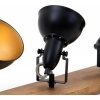 Afbeelding van BRILONER Barnim - Opbouwspot - Plafondlamp met houten en metalen spots - Zwart en goud