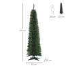 Afbeelding van HOMCOM 7ft onverlichte slanke kunstkerstboom in groen