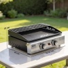 Afbeelding van Outsunny Gasbarbecue van roestvrij staal - 51,5L x 44B x 21H cm - Zwart
