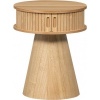 Afbeelding van WOOOD Karri Rond Nachtkastje - Hout - Naturel - 46x38x38 cm