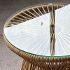 Afbeelding van Outsunny Rattan Bijzettafel van Metaal, Beige PE Rattan