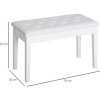 Afbeelding van HOMCOM Pianobank van Gummihout, Kunstleer - 76L x 36B x 50H cm - Wit