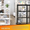 Afbeelding van tillvex® Set van 6 Opbergdozen met Deksel 27l - Stapelbaar, Transparant, BPA-vrij met Wieltjes