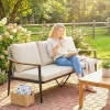 Afbeelding van Outsunny Driezits Rotanbank - PE Rotan, Staal - 176L x 75B x 78H cm - Khaki