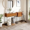 Afbeelding van HOMCOM Console Tafel - Spaanplaat, Staal - 80L x 30B x 76H cm - Natuurlijk Hout