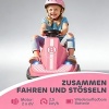 Afbeelding van AIYAPLAY Autoscooter voor kinderen, 6V, 2 motoren, 360° draaibaar, roze met muziek en claxon
