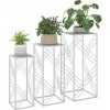 Afbeelding van Outsunny Plantenstandaard set - Metaal - 30x30x70 cm - Wit
