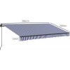 Afbeelding van Outsunny Zonnescherm met handbediening en bevestigingsmateriaal voor diverse oppervlakken