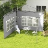 Afbeelding van Outsunny Zijwanden voor partytent - Oxford, kunststof - 295B x 195H cm - Lichtgrijs