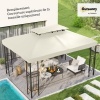 Afbeelding van HOMCOM Vervangend dak voor tuinpaviljoen, waterdicht polyester, 3 x 4 m, crème