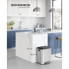 Afbeelding van SONGMICS Dubbele Vuilnisbak 2 x 30 L voor Recycling, Roestvrij Staal, Softclose, Wolkwit