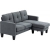 Afbeelding van HOMCOM hoekbank - polyester - schuim - donkergrijs