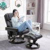 Afbeelding van HOMCOM Relaxfauteuil met voetensteun - Kunstleer, staal - Zwart