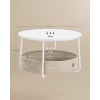 Afbeelding van Parya Home - Ronde salontafel met opbergruimte - Wit-kameelbruin - 75 x 45 cm