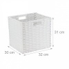 Afbeelding van Relaxdays opbergmand, vierkant, gevlochten, opvouwbaar, 31x32x30 cm, wit