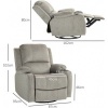 Afbeelding van HOMCOM Relaxstoel van microvezel, schuim - 87L x 95B x 102H cm - Bruin