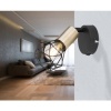 Afbeelding van Industrieel wandlamp van zwart metaal en messing met hout | 1 lichtpunt | E14
