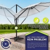 Afbeelding van tillvex® Premium aluminium parasol 330 cm, met afdekking, windbescherming en 360° draaibaar