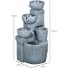 Afbeelding van Outsunny Tuinfontein 31cm x 27cm x 57cm - Donkergrijs