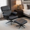 Afbeelding van Homcom Relaxfauteuil met Voetensteun - Kunstleer, Metaal - Zwart