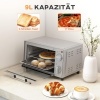 Afbeelding van HOMCOM 9L Minibakoven 35 cm breed met Bakplaat, Grillrooster, 100-230 °C, 60 Min. Timer, 750W