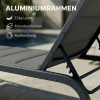 Afbeelding van Outsunny Zonneligstoel, ademende verstelbare ligstoel met wielen en aluminium frame, tot 120 kg