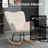 Afbeelding van HOMCOM - Schommelstoel - Fleece Look - Met Armleuningen - Beige