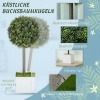 Afbeelding van HOMCOM Set van 2 UV-bestendige kunstbuxusballen, 45 cm, moderne decoratie voor binnen en buiten