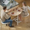 Afbeelding van HOMCOM Inklapbare Eettafel - Spaanplaat en Staal - 80x80x6 cm - Natuurlijke Houtlook