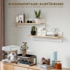 Afbeelding van HOMCOM Set van 2 Zwevende Wandplanken, Wit en Natuurhout, 80 x 16,5 x 20 cm