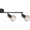 Afbeelding van Zwarte plafondlamp retro kooi spot verstelbaar voor woonkamer - Globo 58402S-4
