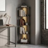 Afbeelding van HOMCOM Boekenplank - Spaanplaat, Staal - 32L x 32B x 147H cm - Rustiek Bruin