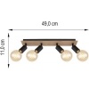 Afbeelding van Globo - Moderne Plafondlamp Zwart - H:11cm - E27 - Voor Binnen - Metaal