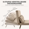 Afbeelding van HOMCOM - Bedbank - Verstelbare rugleuning - Wasbaar - Met armleuningen