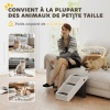 Afbeelding van PawHut Opvouwbare Hondentrap met 3 Treden, Antislip, Crème, Voor Huisdieren tot 10 kg