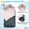 Afbeelding van KIDUKU Wintervoetenzak voor kinderwagen, wasbaar, grijs, 95x50 cm, met ritssluiting en tas