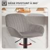 Afbeelding van HOMCOM Barkruk 50,5x50x107cm Fluwelen Grijs (100% polyester)