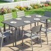 Afbeelding van Outsunny Tuindinertafel van Metaal, 165x80x74 cm, Donkergrijs
