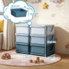 Afbeelding van HOMCOM - Speelgoedkast met afgeronde randen - 6 lades - Blauw