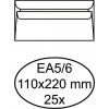 Afbeelding van Quantore zelfklevende bankenvelop EA5/6 110x220mm wit 25 stuks