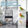 Afbeelding van PawHut vogelkooi met lade, voederbak en plank - zwart