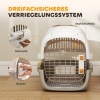 Afbeelding van Pawhut Harde Dierenvervoerder - Kunststof, Staal - 49L x 32B x 31H cm - Lichtgrijs