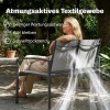 Afbeelding van Outsunny Tuinbank van Metaal met Gaasweefsel - 112L x 66B x 80H cm - Grijs