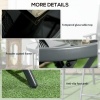 Afbeelding van Outsunny Φ45cm Ronde Opvouwbare Bijzettafel met Imitatie Marmeren Top, Zwart